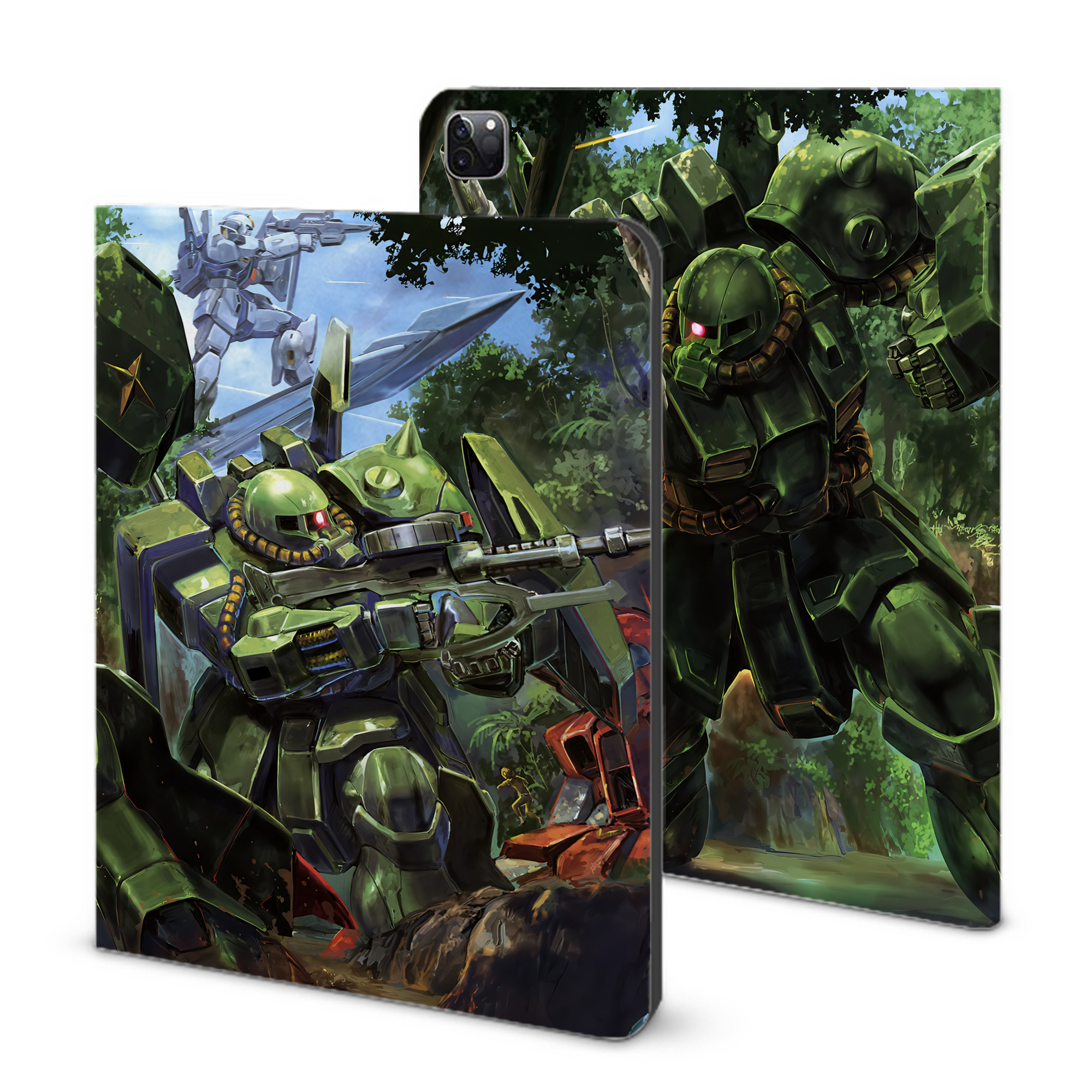 （画像用） 機動戦士ガンダム Mobile Suit Gundam IPad ケース ブック型 PUレザー TPU 耐衝撃 軽量 薄型 ペン収納なし 全面保護 IPad 各モデル対応
